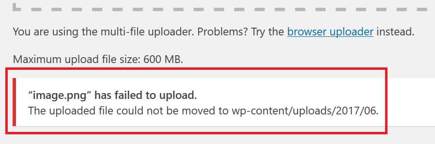 Wordpress The Uploaded File Could Not Be Moved To Wp-content/uploads